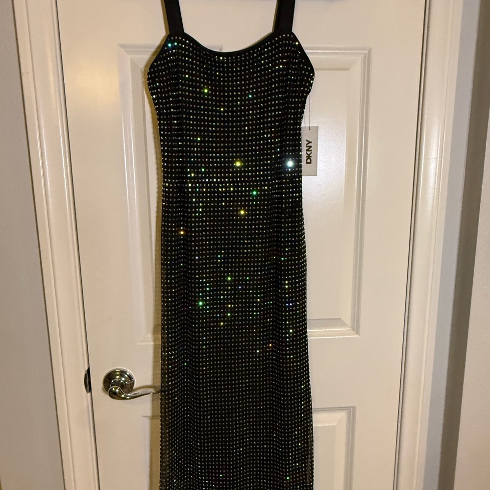 DKNY Black Maxi Dress with Sparkling Accents
